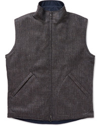 Loro Piana Marlin Reversible Quilted Shell And Wool Blend Tweed Gilet