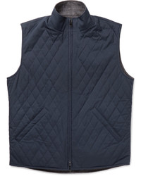 Loro Piana Marlin Reversible Quilted Shell And Wool Blend Tweed Gilet