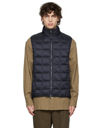 TAION Navy High Neck Quilted Down Vest