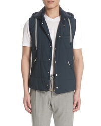 Eleventy Quilted Vest With Detachable Hood