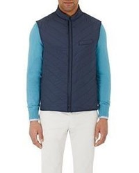 Luciano Barbera Reversible Channel Quilted Vest Navy