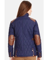 Lauren Ralph Lauren Faux Leather Trim Quilted Jacket