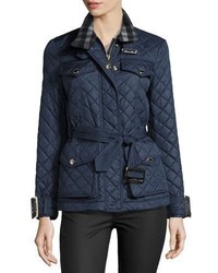 Burberry Haddingfield Quilted Jacket Blue