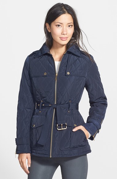 michael kors navy quilted jacket