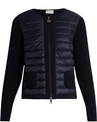 Moncler Quilted Down And Cotton Knit Jacket