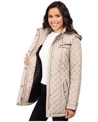 Tommy Hilfiger Quilted Poly Cotton Jacket With Belt
