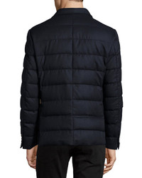 Moncler Rodin Quilted Button Down Jacket Navy