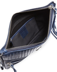 Ash Trix Quilted Leather Clutch Bag Indigo