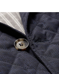Isaia Quilted Checked Shell Jacket