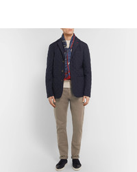 Isaia Quilted Checked Shell Jacket