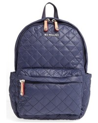 Navy Quilted Nylon Backpack
