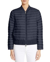 Navy Quilted Nylon Bomber Jacket