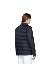 Thom Browne Navy Down 4 Bar Quilted Shirt Jacket