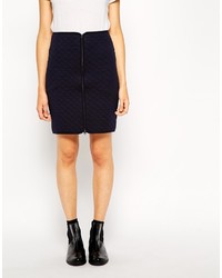 BZR Quilted Pencil Skirt In Jersey With Zip Detail