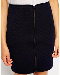 BZR Quilted Pencil Skirt In Jersey With Zip Detail