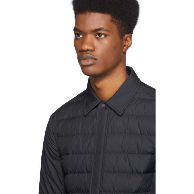 Ermenegildo Zegna Navy Down Shirt Jacket, $848 | SSENSE | Lookastic