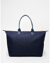 Navy Quilted Suede Bag