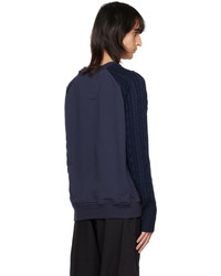 TAION Navy Quilted Down Sweatshirt