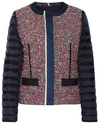 Moncler Ossau Tweed And Quilted Shell Down Jacket Navy