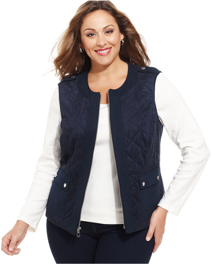 Jones New York Signature Plus Size Quilted Vest | Where to buy & how to ...