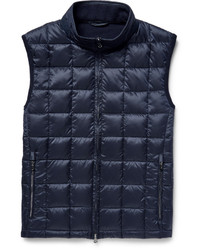 Navy Quilted Wool Gilet