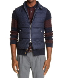 Eleventy Loro Piana Storm System Water Resistant Quilted Down Wool Vest