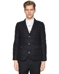 Moncler Gamme Bleu Quilted Flannel Wool Jacket