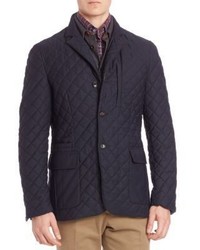 Luciano Barbera Quilted Wool Blend Jacket