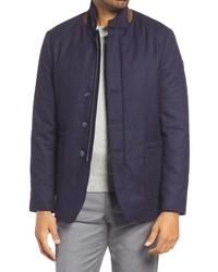 Zanella Water Repellent Quilted Wool Car Coat