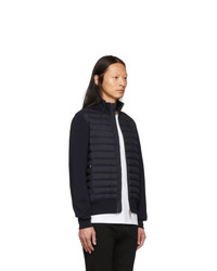 Moncler Navy Down Maglia Zip Up Sweater