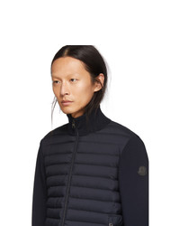 Moncler Navy Down Maglia Zip Up Sweater