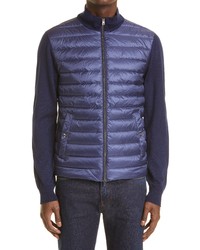 Herno Quilted Down Front Cardigan In Blu Navy At Nordstrom