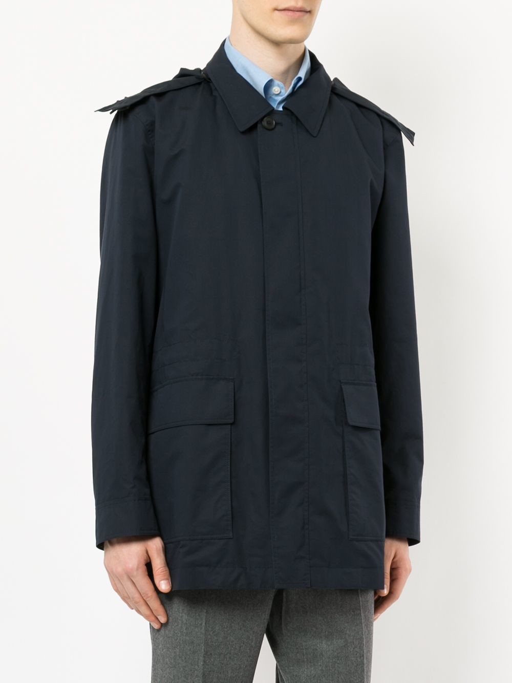 Gieves & Hawkes Hooded Raincoat, $293 | farfetch.com | Lookastic