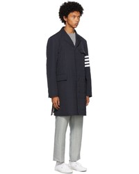 Thom Browne Navy Down 4 Bar Chesterfield Coat