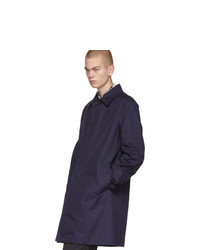 Lanvin Navy Gabardine Mackintosh Coat