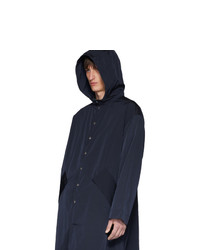 Kenzo Navy Kanji Hooded Raincoat