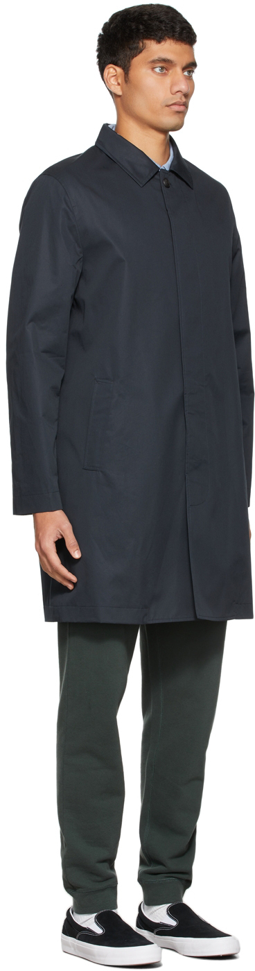 Sunspel Navy Showerproof Mac Coat, $660 | SSENSE | Lookastic