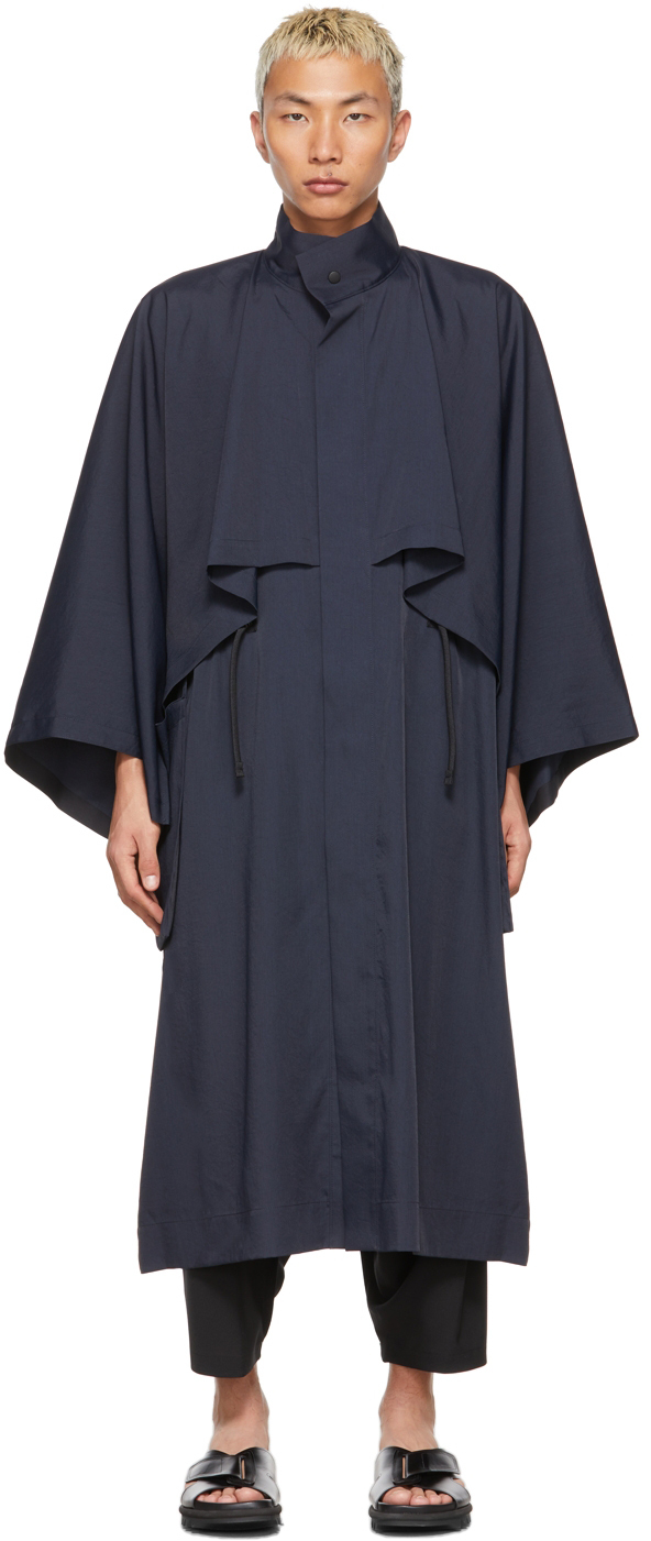 132 5. ISSEY MIYAKE Navy String Gather Coat, $1,895 | SSENSE | Lookastic