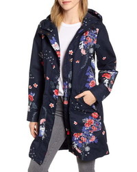 Joules Raine Floral Print Waterproof Hooded Raincoat