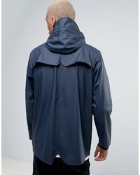 Rains Short Hooded Jacket Waterproof In Navy