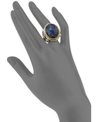Konstantino Cassiopeia Doublet Spectrolite 18k Yellow Gold Sterling Silver Ring