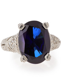 Judith Ripka Estate Blue Corundum Sapphire Cocktail Ring