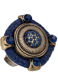 Blu Bijoux Navy Fabric Nit Ring