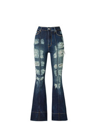 Amapô Distressed High Waist Flared Jeans