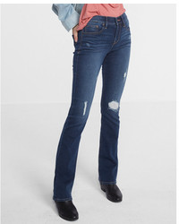 Express Mid Rise Distressed Stretchsupersoft Barely Boot Jeans