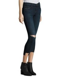 J Brand 9326 Distressed Low Rise Cropped Step Hem Jeansdisguise Destruct