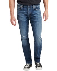 Silver Jeans Co. Allan Distressed Classic Fit Straight Leg Jeans In Indigo At Nordstrom