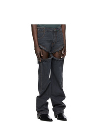 Telfar Black Thigh Hole Jeans