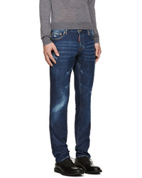 DSQUARED2 Blue Faded Distressed Jeans