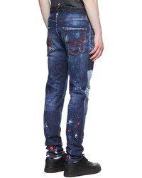 DSQUARED2 Blue Splatter Wash Jeans